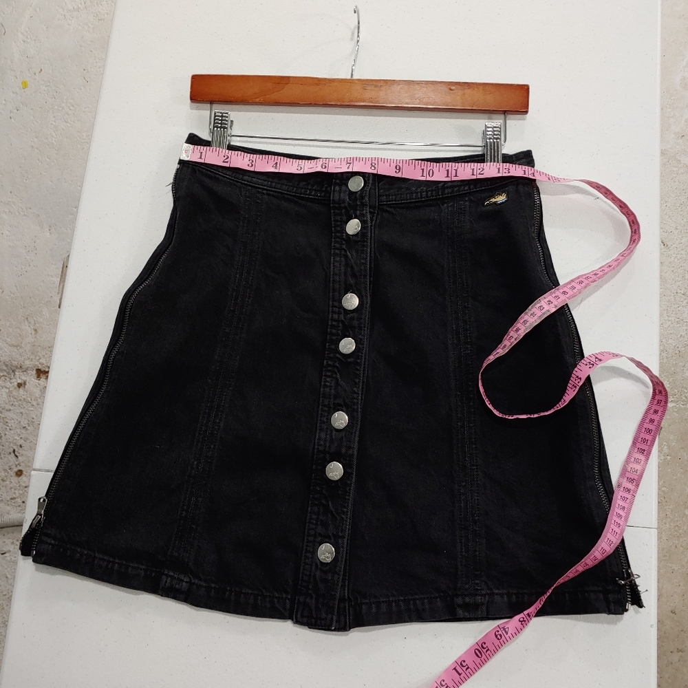 J. BRAND X BELLA FREUD BUTTON FRONT JEAN SKIRT WITH SIDE ZIP (711) - Picture 2 of 13